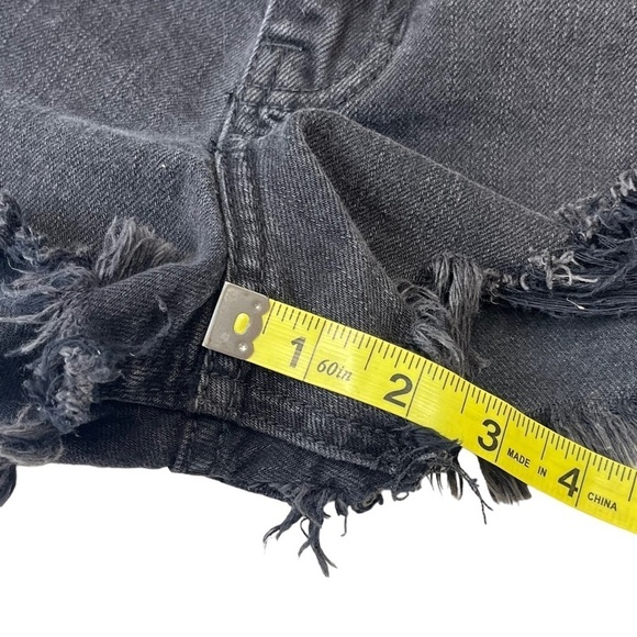 HOLLISTER Black Cutoff Shorts 1 25 Super Distressed Jean - Picture 7 of 9